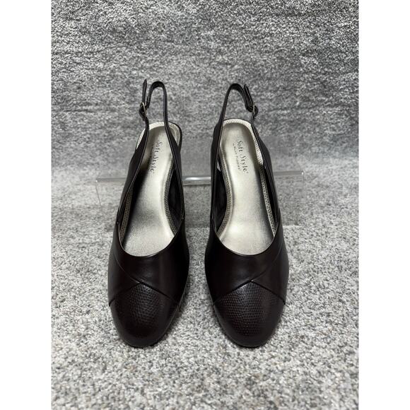 Soft Style Low Heel Sandals 8 Snake Slingback Office Chic Comfort Minimalist - Picture 2 of 9